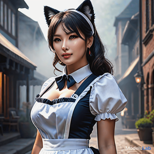  catgirl maid full body hyperrealistic, full body, detailed clothing, highly detailed, cinematic lighting, stunningly beautiful, intricate, sharp focus, f/1. 8, 85mm, (centered image composition), (professionally color graded), ((bright soft diffused light)), volumetric fog, trending on instagram, trending on tumblr, HDR 4K, 8K