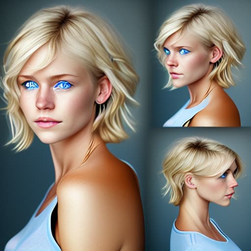  (Гпрнюня манюня) blond woman with blue eyes and a white tank top posing for a picture, short blond hair, blond hair blue eyes, blonde hair and blue eyes, blonde short hair, short blonde hair, blond bob haircut, sleek blond hair, shoulder - length blonde hair, short blonde hair with bangs, short wavy blond hair, blue eyes and blond hair, blonde hair blue eyes