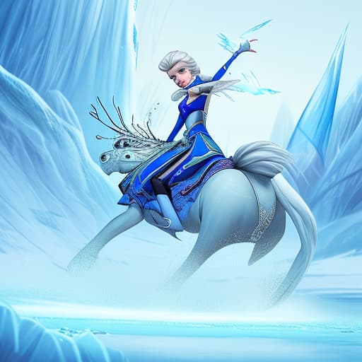  Lady warrior riding frozen tank