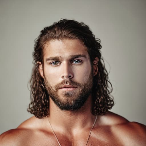 portrait+ style all Elite wrestling queer brunette hunk dude face