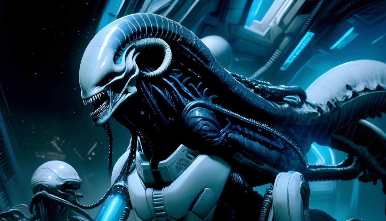  xenomorph, monster, space, realism, horror, bio, mechanics, ancient egypt