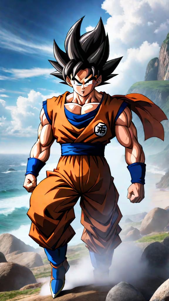  anime art: goku, vegeta, and frieza's strength not the reason for universe 7's weakness in dragon ball super. hyperrealistic, full body, detailed clothing, highly detailed, cinematic lighting, stunningly beautiful, intricate, sharp focus, f/1. 8, 85mm, (centered image composition), (professionally color graded), ((bright soft diffused light)), volumetric fog, trending on instagram, trending on tumblr, HDR 4K, 8K