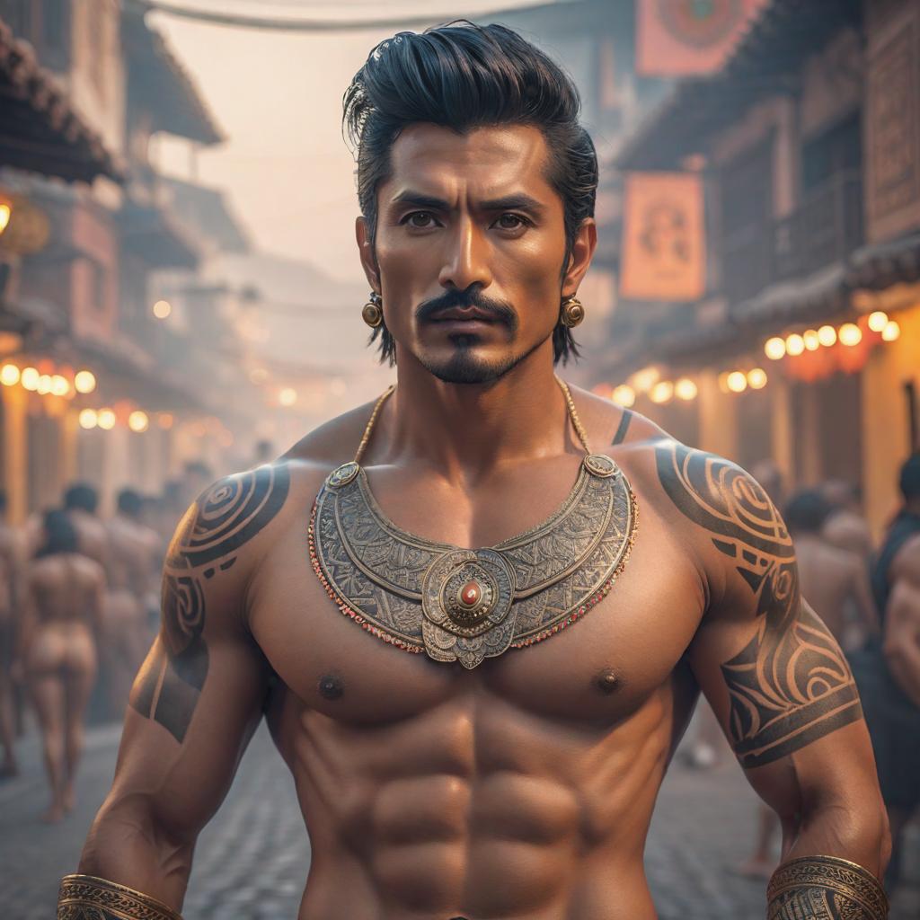  naked mexican man, ((anime)) hyperrealistic, full body, detailed clothing, highly detailed, cinematic lighting, stunningly beautiful, intricate, sharp focus, f/1. 8, 85mm, (centered image composition), (professionally color graded), ((bright soft diffused light)), volumetric fog, trending on instagram, trending on tumblr, HDR 4K, 8K