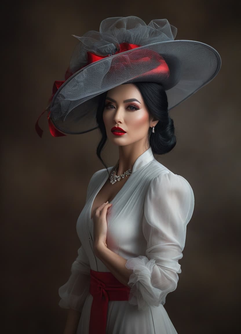  breathtaking black hair, red hat . award winning, professional, highly detailed hyperrealistic, full body, detailed clothing, highly detailed, cinematic lighting, stunningly beautiful, intricate, sharp focus, f/1. 8, 85mm, (centered image composition), (professionally color graded), ((bright soft diffused light)), volumetric fog, trending on instagram, trending on tumblr, HDR 4K, 8K