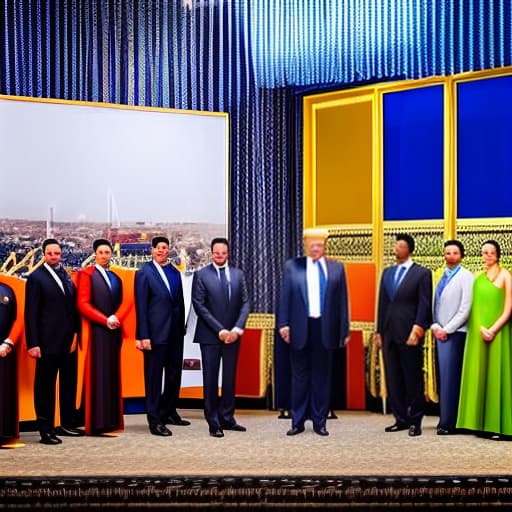 wa-vy style Donald Trump with Mohammed allaoui 6 king of morocco in casino hyperrealistic, full body, detailed clothing, highly detailed, cinematic lighting, stunningly beautiful, intricate, sharp focus, f/1. 8, 85mm, (centered image composition), (professionally color graded), ((bright soft diffused light)), volumetric fog, trending on instagram, trending on tumblr, HDR 4K, 8K