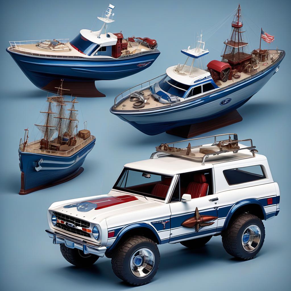  nautical themed брутальный ford bronco mustang . sea, ocean, ships, maritime, beach, marine life, highly detailed