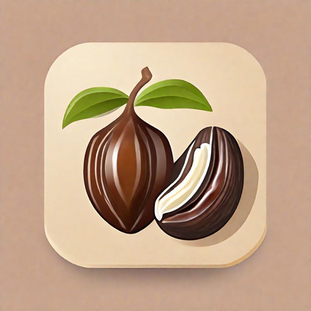  app icon of dates fruits covered with chocolate and has almond in the middle