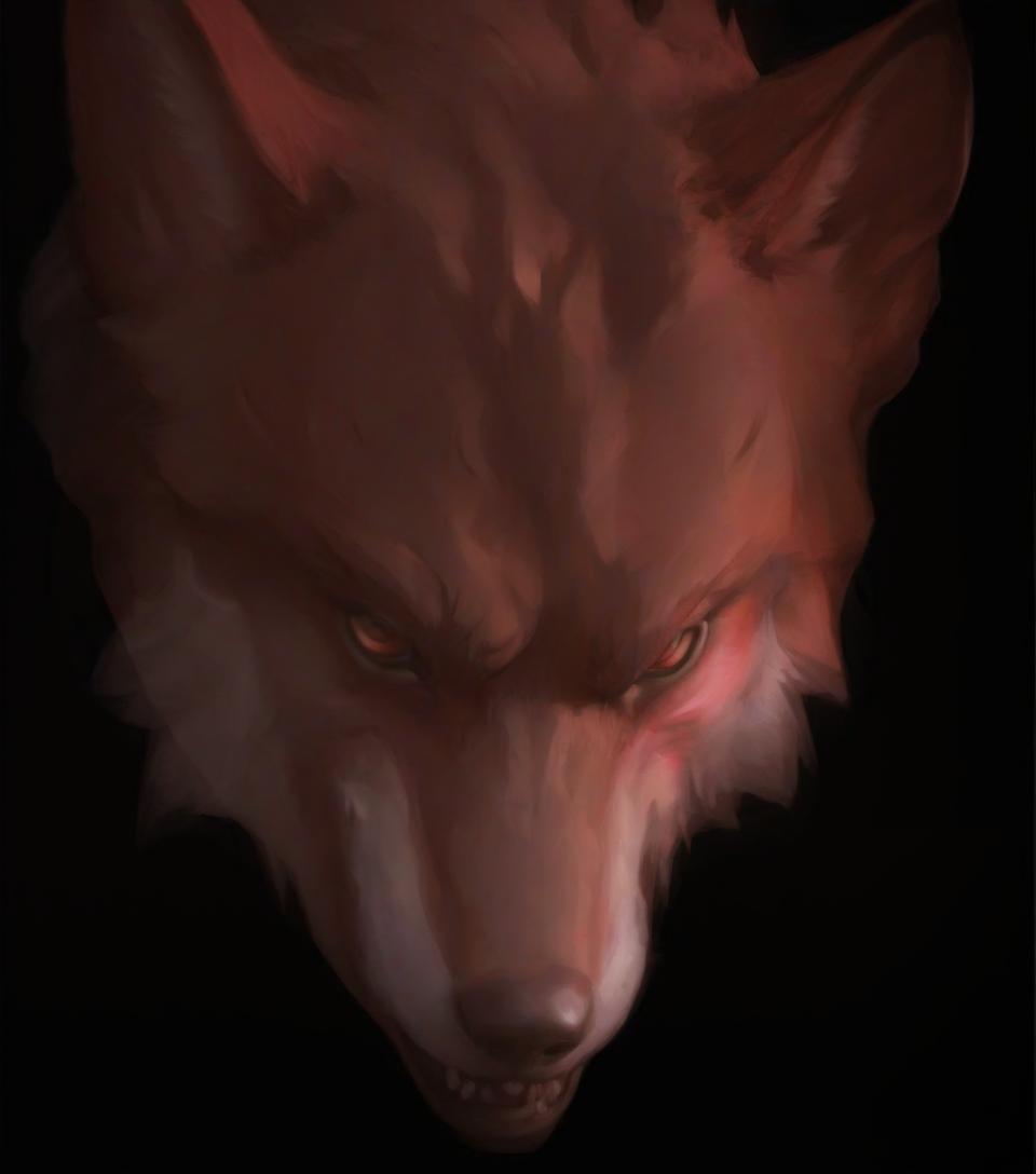  role playing game (rpg) style fantasy red wolf head, perfect fantasy render . detailed, vibrant, immersive, reminiscent of high fantasy rpg games, hkmagic