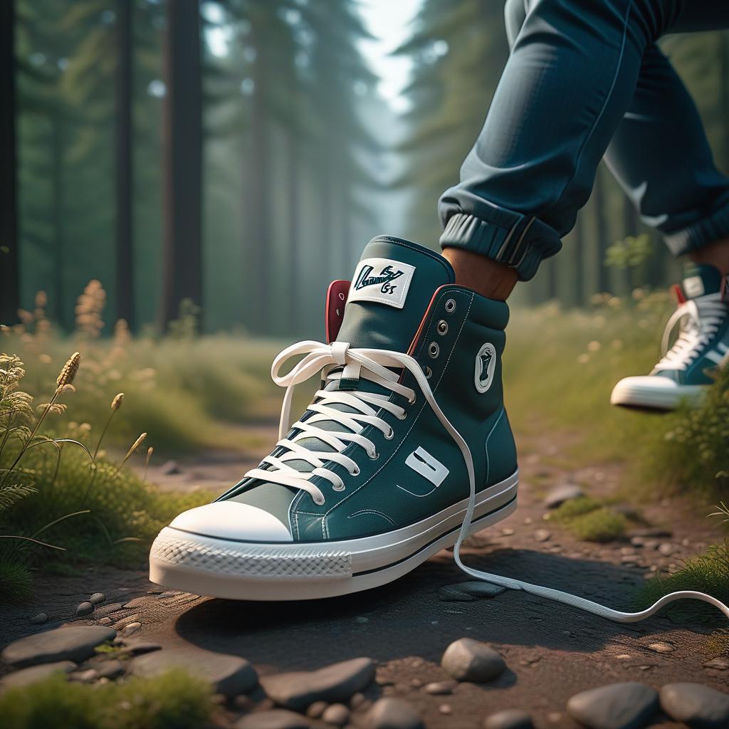  cinematic photo make an emblem with sneakers. . 35mm photograph, film, bokeh, professional, 4k, highly detailed, logo hyperrealistic, full body, detailed clothing, highly detailed, cinematic lighting, stunningly beautiful, intricate, sharp focus, f/1. 8, 85mm, (centered image composition), (professionally color graded), ((bright soft diffused light)), volumetric fog, trending on instagram, trending on tumblr, HDR 4K, 8K