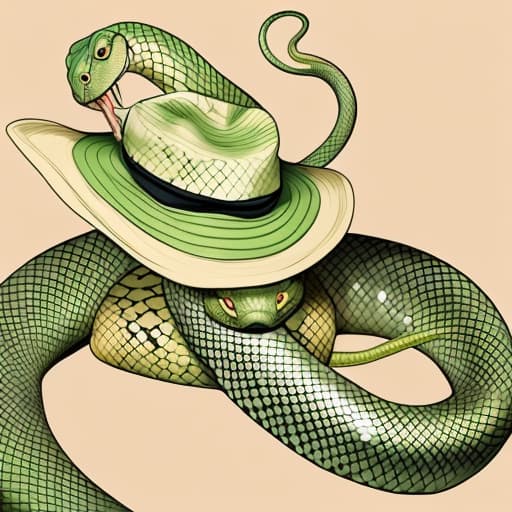  A snake that has a hat