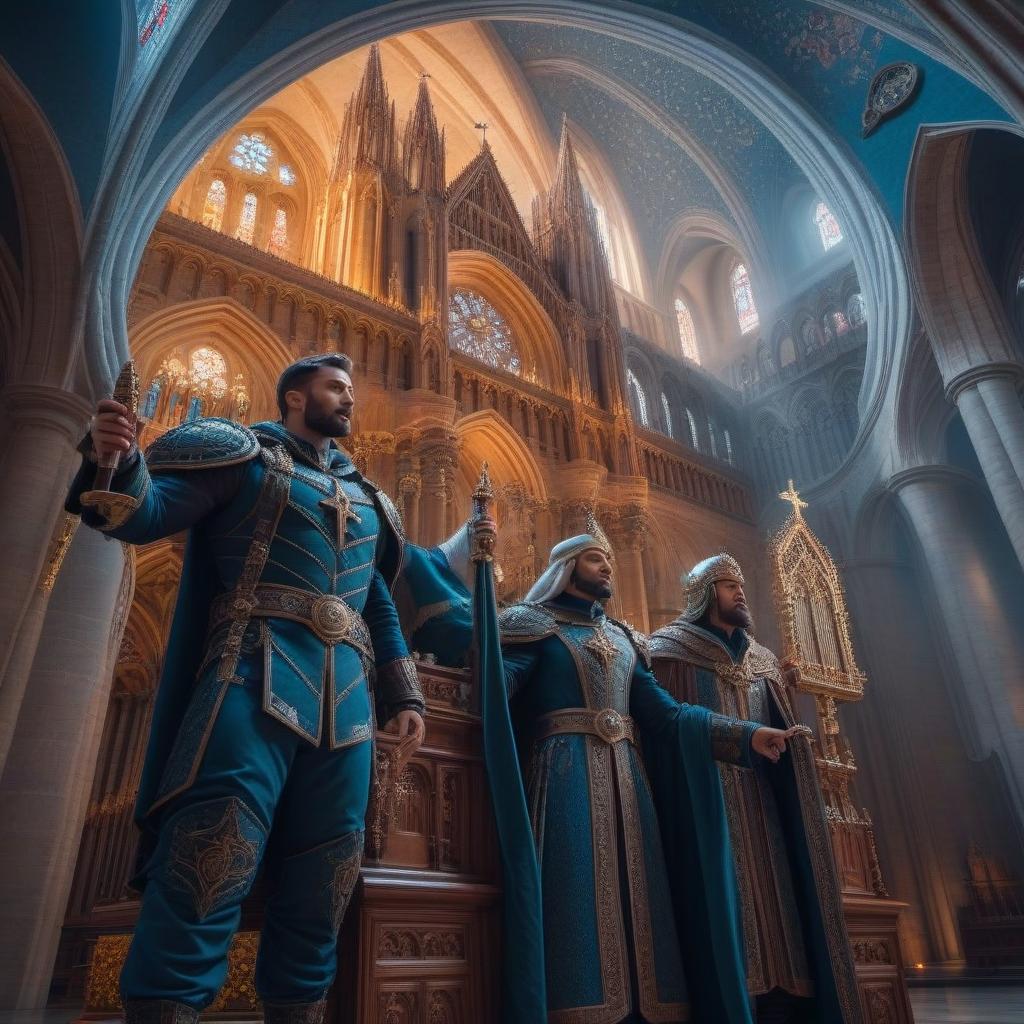  A magnificent church hyperrealistic, full body, detailed clothing, highly detailed, cinematic lighting, stunningly beautiful, intricate, sharp focus, f/1. 8, 85mm, (centered image composition), (professionally color graded), ((bright soft diffused light)), volumetric fog, trending on instagram, trending on tumblr, HDR 4K, 8K