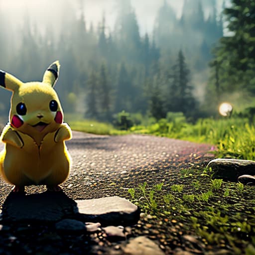 redshift style Pikachu hyperrealistic, full body, detailed clothing, highly detailed, cinematic lighting, stunningly beautiful, intricate, sharp focus, f/1. 8, 85mm, (centered image composition), (professionally color graded), ((bright soft diffused light)), volumetric fog, trending on instagram, trending on tumblr, HDR 4K, 8K