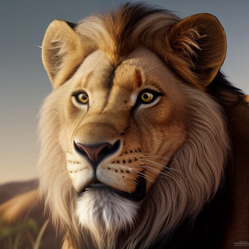  mufasa from lion king in humanized, photorealistic, hyperrealistic, hyperdetailed, analog style, demure, detailed skin, pores, smirk, smiling eyes, matte skin, soft lighting, subsurface scattering, realistic, heavy shadow, masterpiece, best quality, ultra realistic, 8k, golden ratio, intricate, high detail, film photography, soft focus