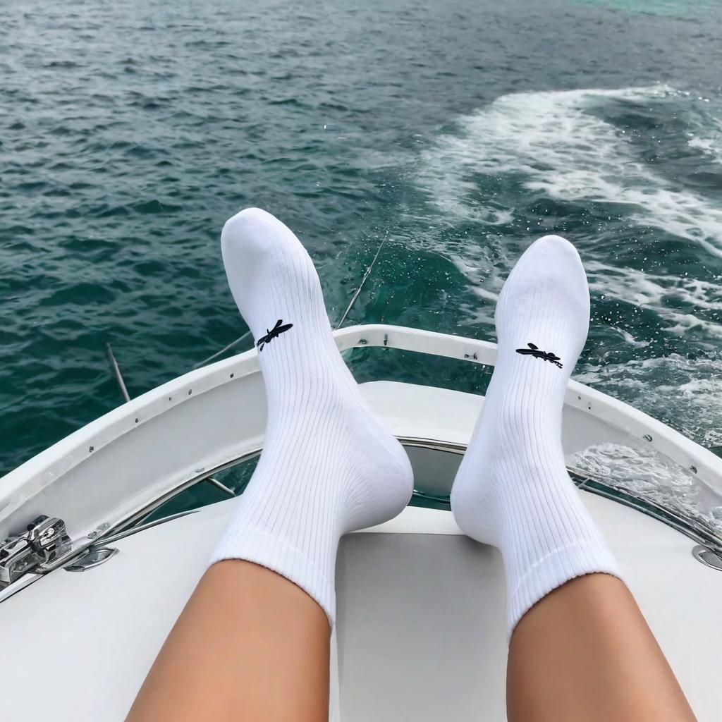  pretty girl took off her white boat socks