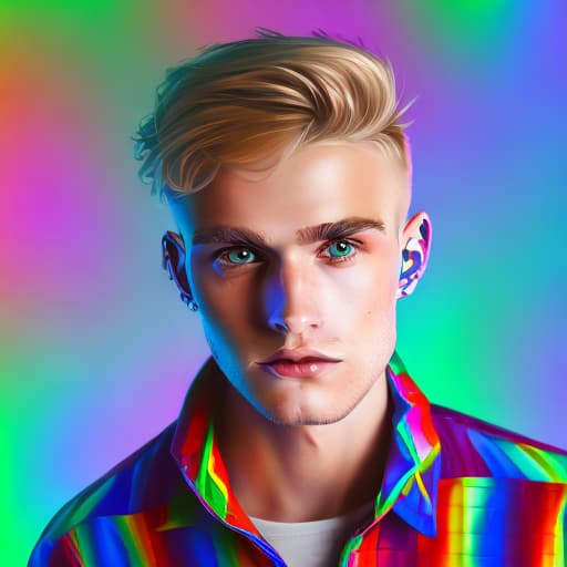 portrait+ style British LGBT queer twink blonde hunk dude face