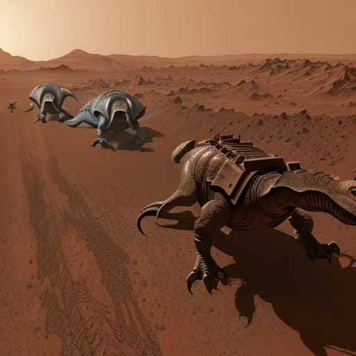  Dinosaurs flying on Mars HD,