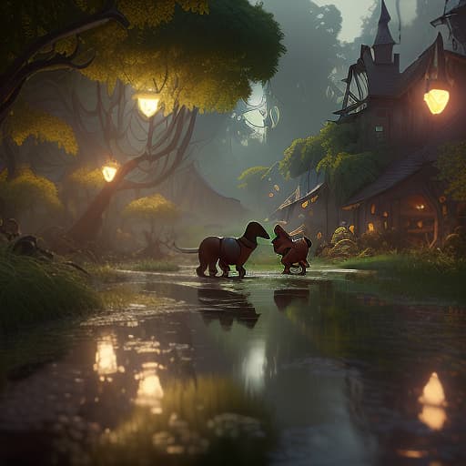  green dachshund with shrek ears, swamp, pixarstyle, playrix, by dreamworks, pixar, sylvain sarrailh, disney, 3d, trending on artstation, 3d artistic render, highly detailed, cartoon, shadows, lighting, pixar render, unreal engine cinematic smooth, high detail, pixarstyle, playrix, game art, by dreamworks, pixar, sylvain sarrailh, disney, 3d, trending on artstation, 3d artistic render, highly detailed, cartoon, shadows, lighting, pixar render, unreal engine cinematic smooth, intricate detail