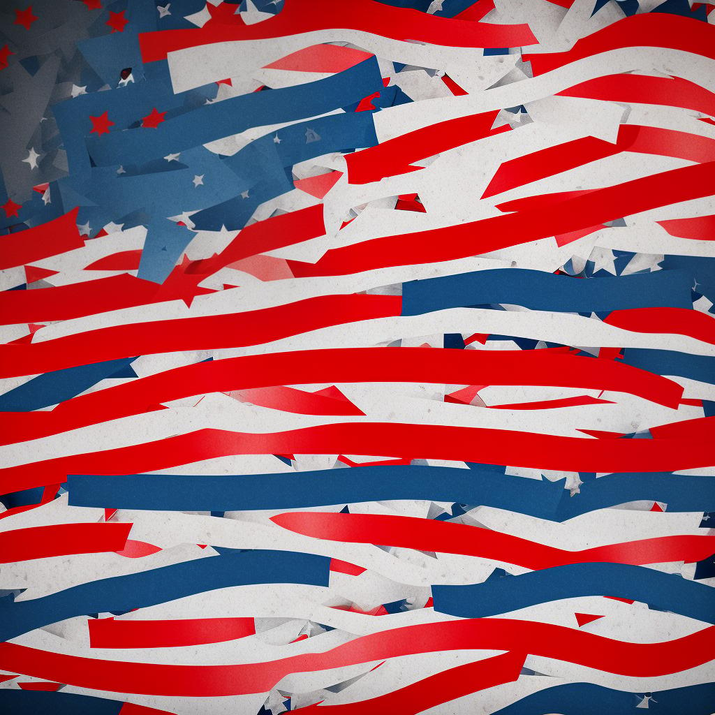  generate a patriotic background with stars, stripes, and abstract flag elements.