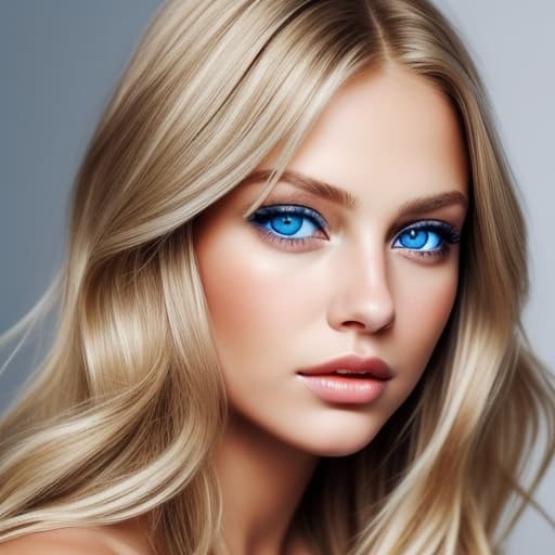  Brown and blonde haired women glamour with blue eyes