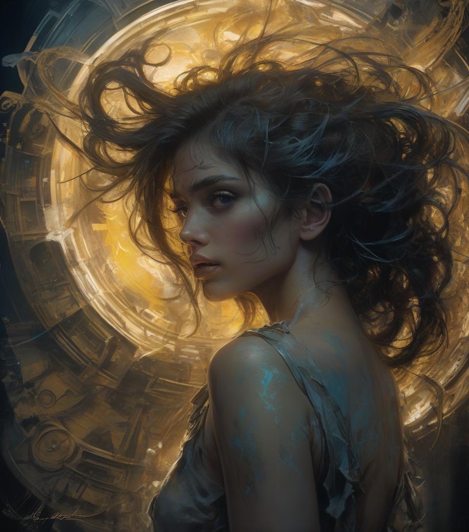  artwork, hyper realistic surreal and fantastic composition perfect and dynamic digital painting, portrait of anna sawai, messy hair, black light atmosphere, style jose royo, boris vallejo, carne griffiths, wadim kashin, harrison fisher, brian froud and jeremy mann, epic setting, black light show, varying styles of steadman, hanuka, klimt, bell, hobbie, newton, greg rutkowski, atmospheric, artstation trend, artgerm, deviant art, octane, masterpiece, complex art, details intricate, matte painting movie poster, golden ratio, trending on cgsociety, incredibly detailed and incredibly beautiful