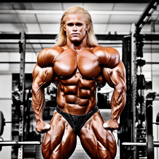 portrait+ style IFBB superstar bodybuilder blonde hunk dude face