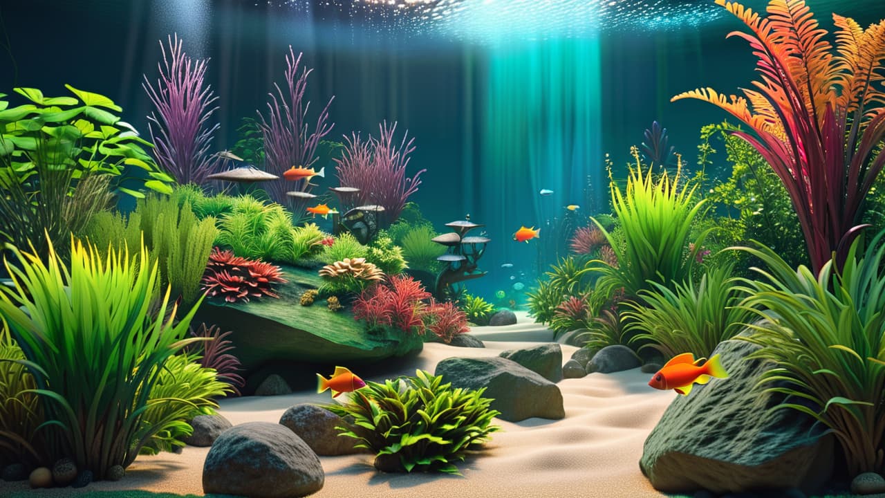  a vibrant aquarium scene featuring colorful fish swimming among lush aquatic plants, a cozy tank setup with rocks and driftwood, and a person carefully feeding the fish, conveying the joys and challenges of fishkeeping. hyperrealistic, full body, detailed clothing, highly detailed, cinematic lighting, stunningly beautiful, intricate, sharp focus, f/1. 8, 85mm, (centered image composition), (professionally color graded), ((bright soft diffused light)), volumetric fog, trending on instagram, trending on tumblr, HDR 4K, 8K