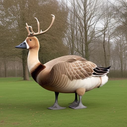  giant goose with very large antlers