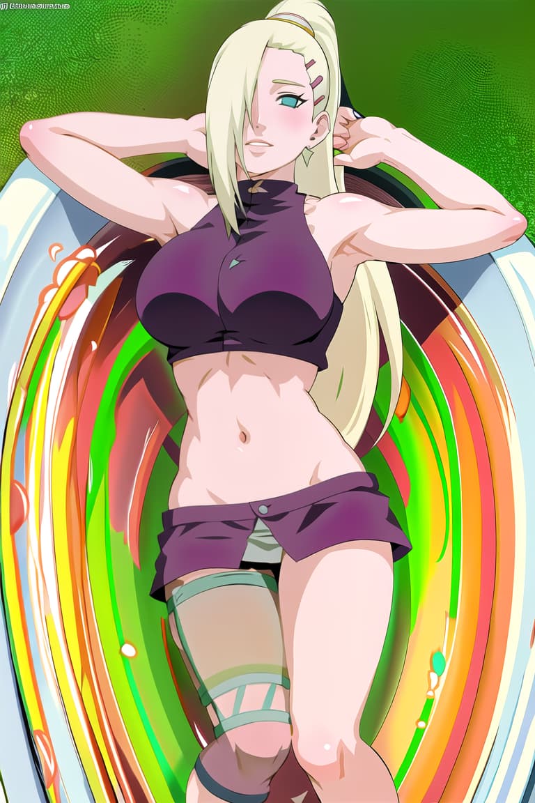  (yamanaka ino:1.2), hair down,(masterpiece, best quality:1.2), illustration, absurdres, highres, extremely detailed,fullbody,bathtub,breast grab