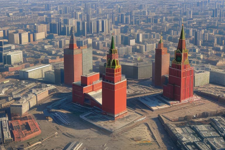 dvarchmodern moscow red square in the style of the film the matrix