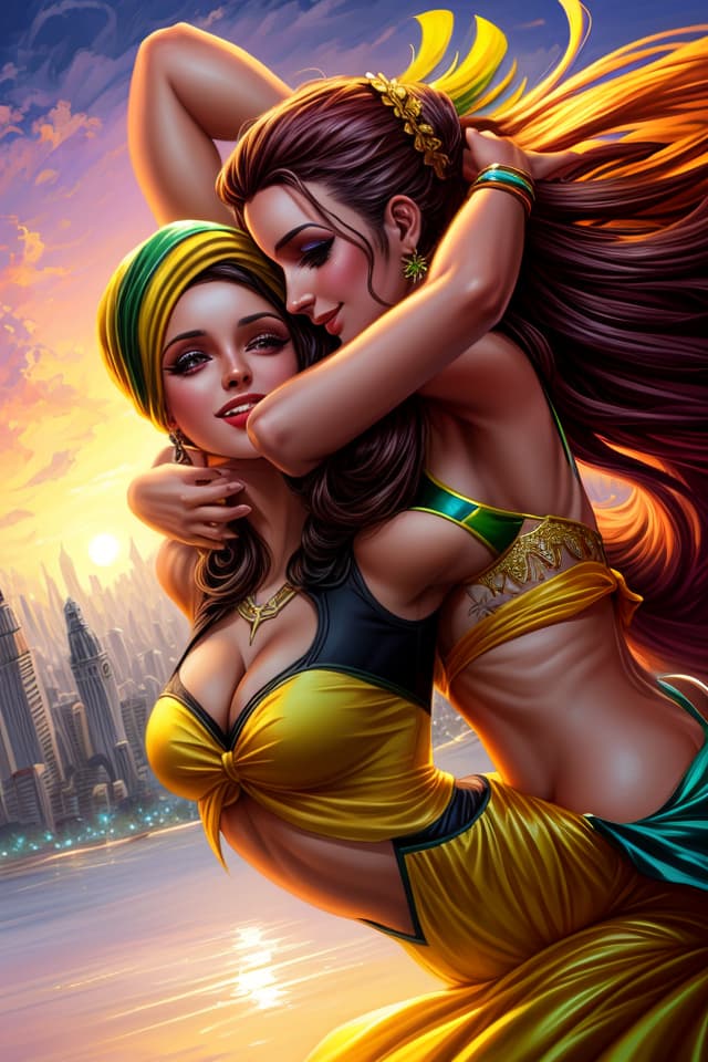  brazil dancers , cyril rolando, hq, hightly detailed, 4k