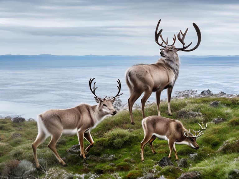  north reindeer puthoran's puthorn, adventurous , wild , captivating , by david yarrow, nick brandt, art wolfe, paul nicklen, joel sartore hyperrealistic, full body, detailed clothing, highly detailed, cinematic lighting, stunningly beautiful, intricate, sharp focus, f/1. 8, 85mm, (centered image composition), (professionally color graded), ((bright soft diffused light)), volumetric fog, trending on instagram, trending on tumblr, HDR 4K, 8K