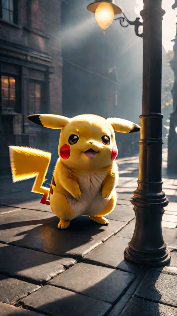  pikachu from pokémon standing defiantly, refusing to enter his pokéball, showcasing his rebellious spirit in anime art hyperrealistic, full body, detailed clothing, highly detailed, cinematic lighting, stunningly beautiful, intricate, sharp focus, f/1. 8, 85mm, (centered image composition), (professionally color graded), ((bright soft diffused light)), volumetric fog, trending on instagram, trending on tumblr, HDR 4K, 8K