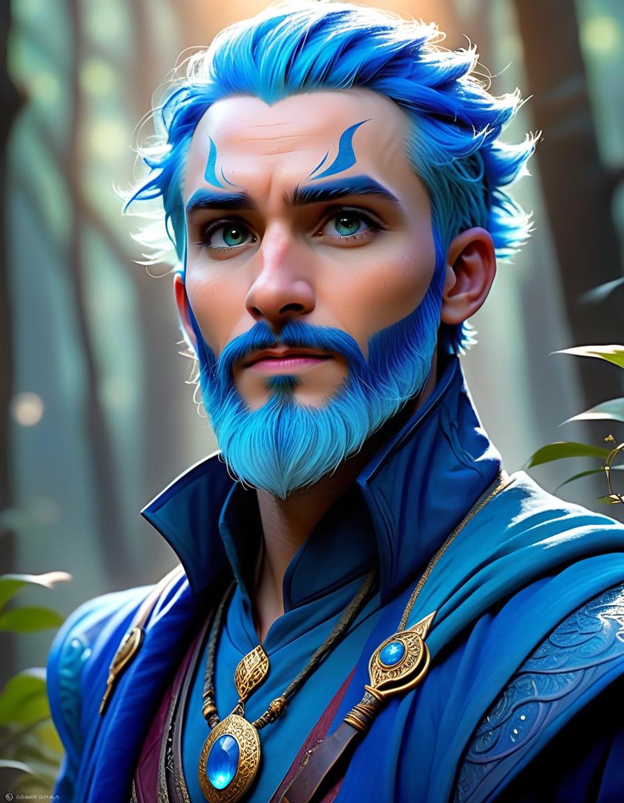  ethereal fantasy concept art of genazi air, man, stubble on the face, beard, rough facial features. scar on the face, short hairstyle, blue hair, air magician, sorcerer, fully body, 8k,hdr, masterpiece, hyperrealisme, extreme detalied, . magnificent, celestial, ethereal, painterly, epic, majestic, magical, fantasy art, cover art, dreamy, perfecteyes, hkmagic