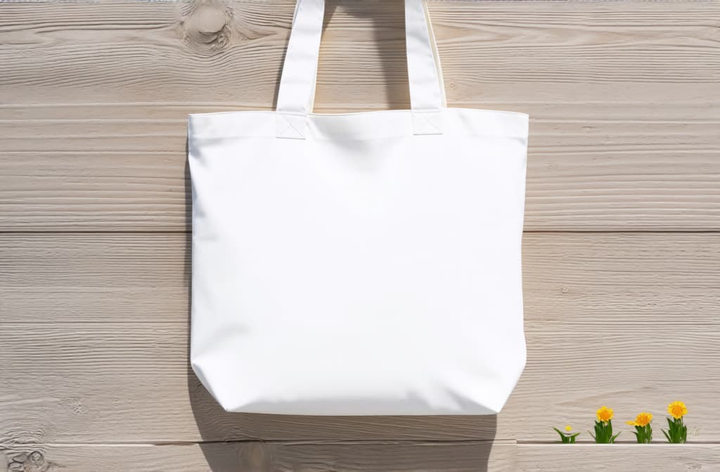  floating blank white canvas tote bag sunny day front facing ar 3:2 {prompt}, maximum details