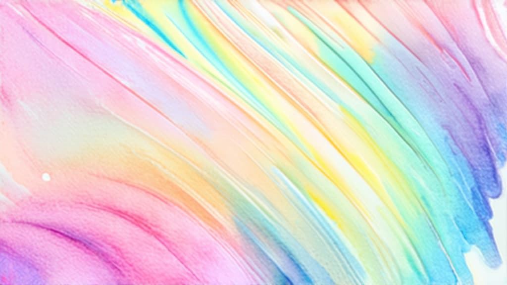  artwork full screen background of pearlescent waves in pastel colors ar 16:9, watercolor techniques, featuring fluid colors, subtle gradients, transparency associated with watercolor art