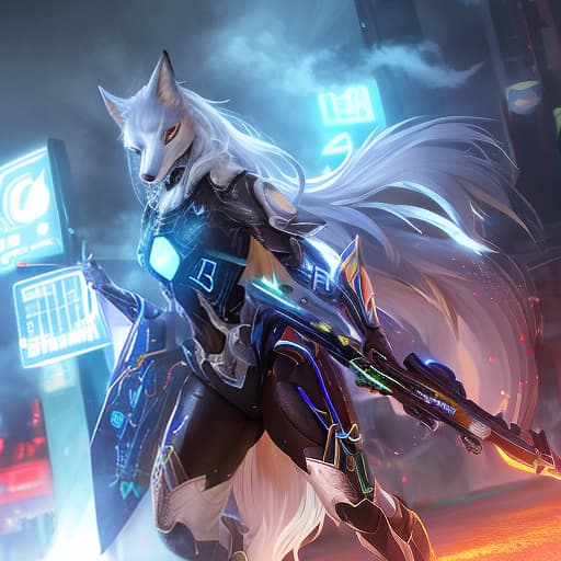  electric fox hyperrealistic, full body, detailed clothing, highly detailed, cinematic lighting, stunningly beautiful, intricate, sharp focus, f/1. 8, 85mm, (centered image composition), (professionally color graded), ((bright soft diffused light)), volumetric fog, trending on instagram, trending on tumblr, HDR 4K, 8K