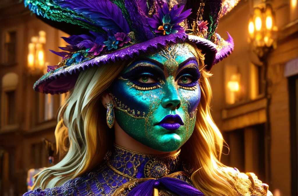  epic realistic, hyperdetailed, (cycles render:1.3), caustics, (glossy:0.58), (artstation:0.82),mardi gras celebrations ar 3:2