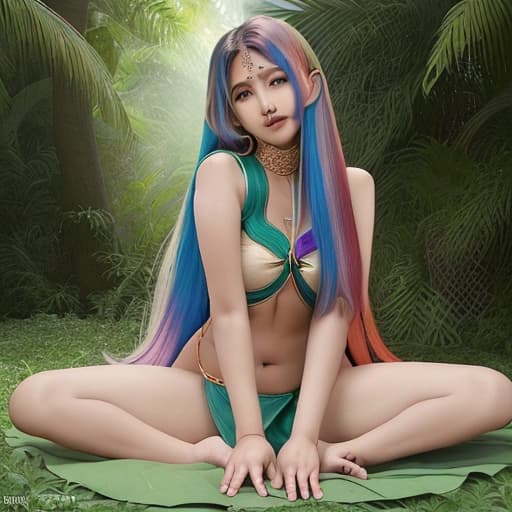  a 28age indian lady her hair rainbow color and she lying different in the circle it was covered by green leaves and she show sex positions so spicy positions like sitting lying