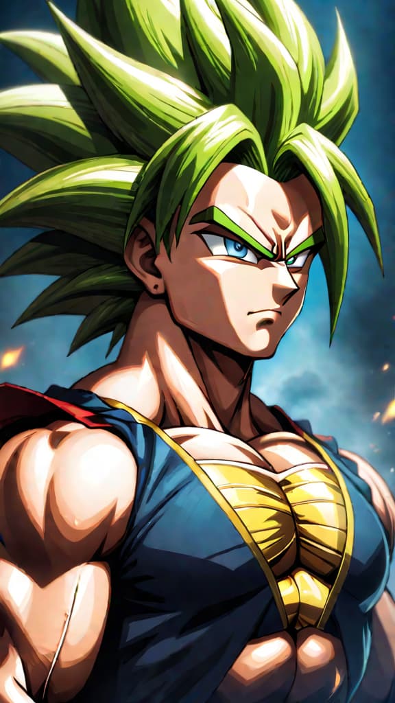  an anime art of broly's sheer might versus vegeta's disciplined determination in dragon ball. hyperrealistic, full body, detailed clothing, highly detailed, cinematic lighting, stunningly beautiful, intricate, sharp focus, f/1. 8, 85mm, (centered image composition), (professionally color graded), ((bright soft diffused light)), volumetric fog, trending on instagram, trending on tumblr, HDR 4K, 8K