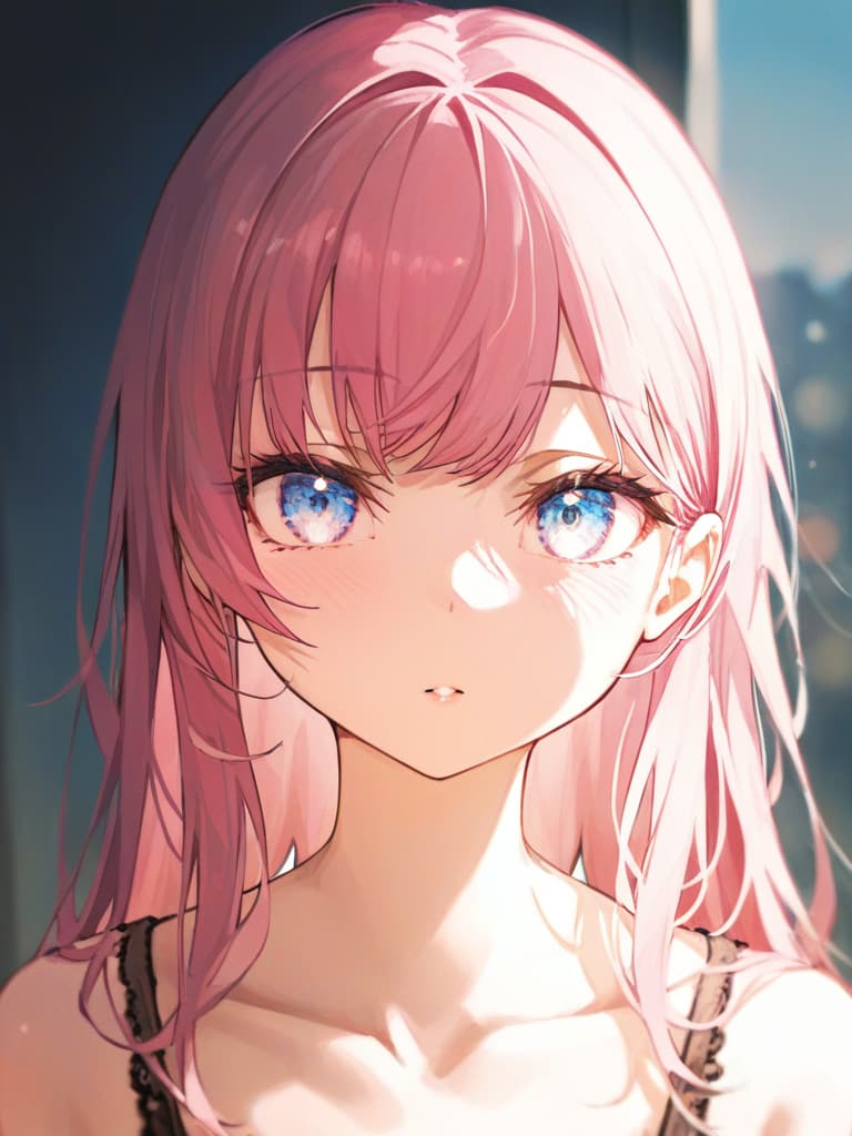  a little bit of pale girls, light blue hair, front face, long hair, and pink hair, masterpiece, best quality,8k,ultra detailed,high resolution,an extremely delicate and beautiful,hyper detail