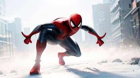  spiderman skin hyperrealistic, full body, detailed clothing, highly detailed, cinematic lighting, stunningly beautiful, intricate, sharp focus, f/1. 8, 85mm, (centered image composition), (professionally color graded), ((bright soft diffused light)), volumetric fog, trending on instagram, trending on tumblr, HDR 4K, 8K