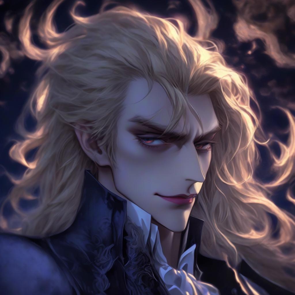  anime artwork vampire aristocrat, fantasy art, long blonde hair, grace, majesty, night and moon . anime style, key visual, vibrant, studio anime, highly detailed