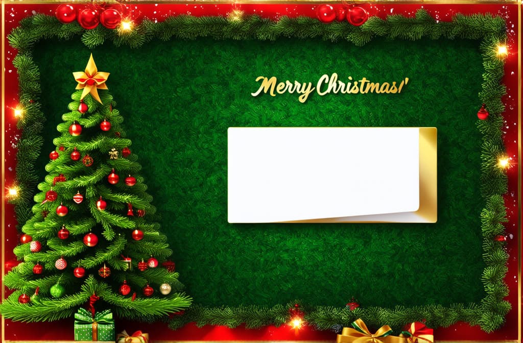  beautiful merry christmas greeting card computer technology style. christmas tree digital technology. christmas poster template, christmas cards digital technology style with details ar 3:2 {prompt}, maximum details