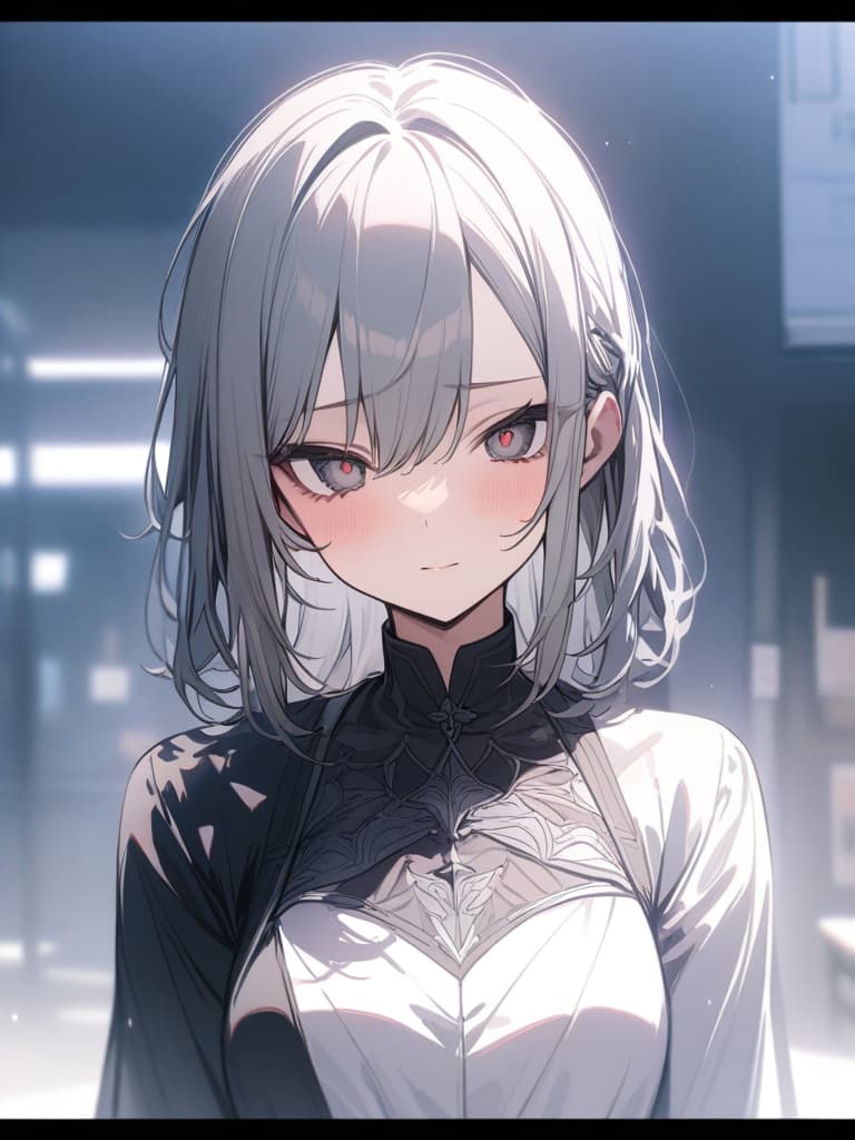  cute, subculture, gray hair, moe sleeve, odd eye, masterpiece, best quality,8k,ultra detailed,high resolution,an extremely delicate and beautiful,hyper detail