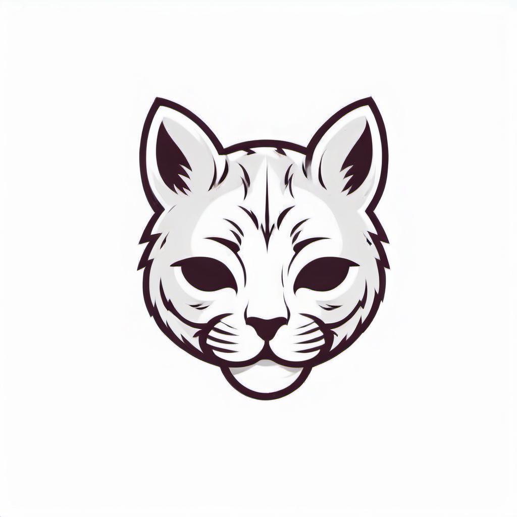  dystopian style muzzle of a cat, a gangster, without a background, flat line style . bleak, post apocalyptic, somber, dramatic, highly detailed, logo