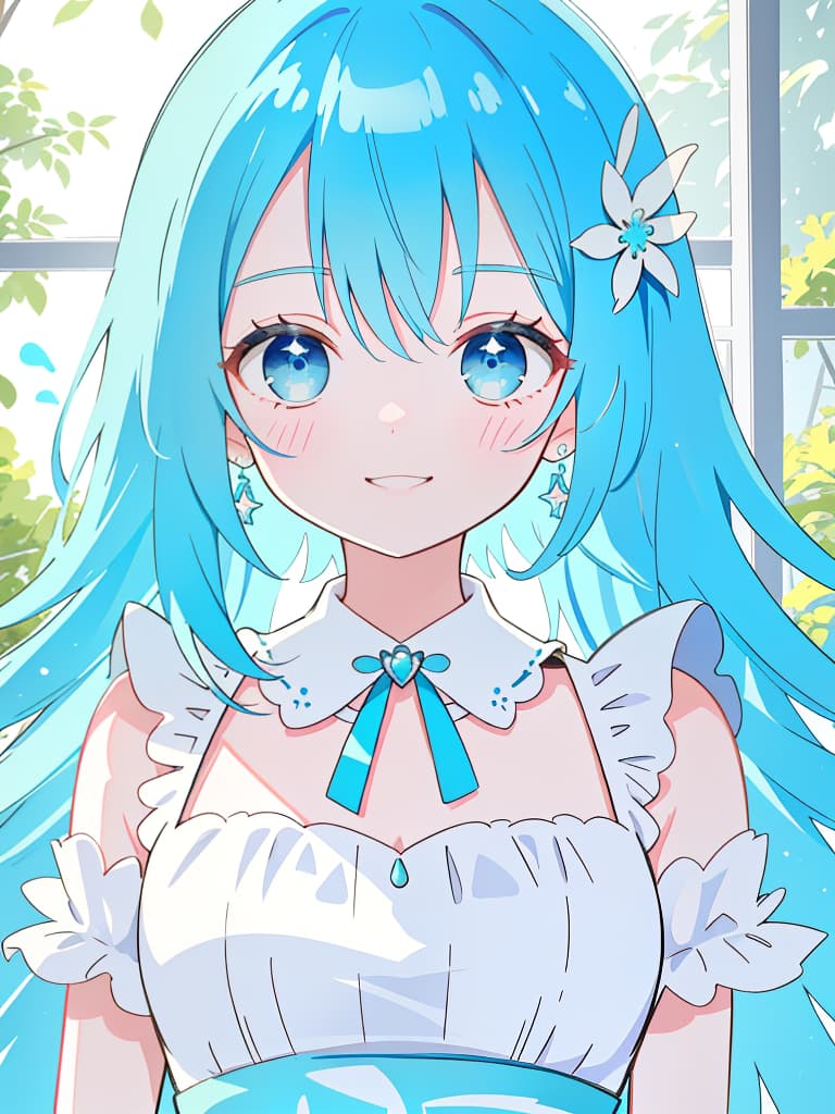  blue hair smile cute lori, one piece, masterpiece, best quality,8k,ultra detailed,high resolution,an extremely delicate and beautiful,hyper detail