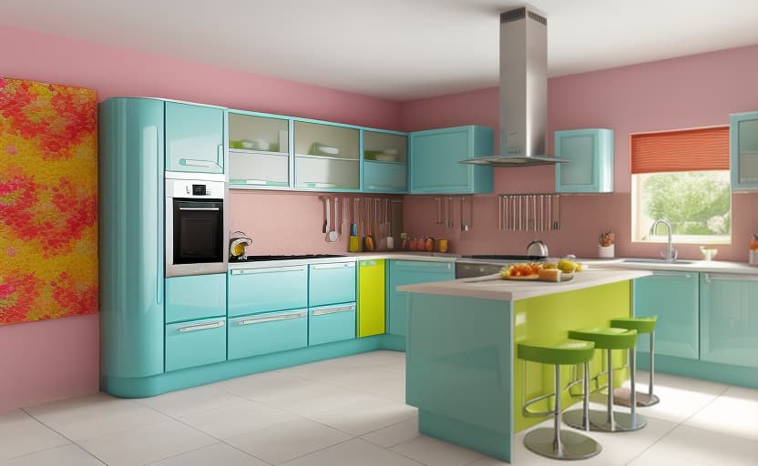  colour ful kitchen,full hd,8k