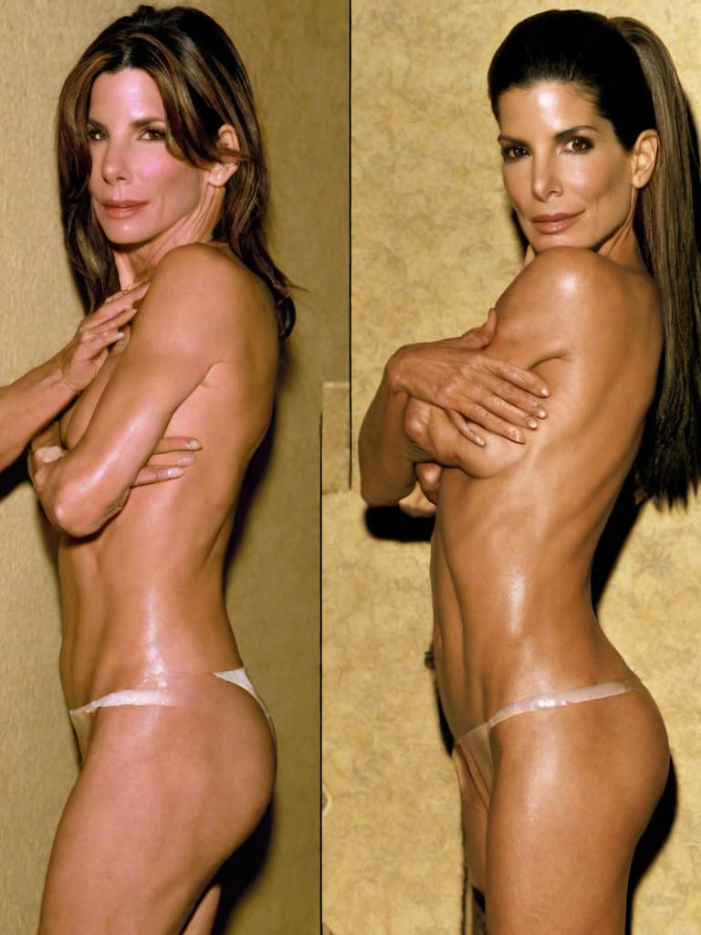  Sandra Bullock, no clothes, posing in various sensual positions