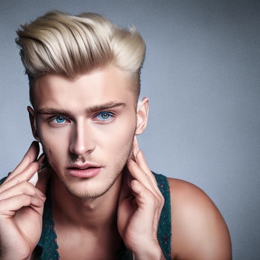 portrait+ style Russian LGBT queer TV actor blonde hunk dude face