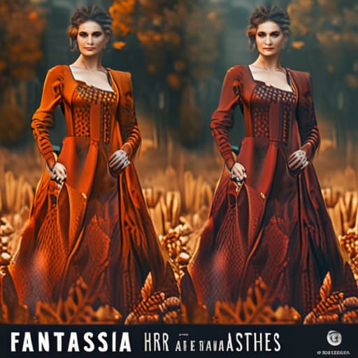  fantasia earthy autumn aesthetics hyperrealistic, full body, detailed clothing, highly detailed, cinematic lighting, stunningly beautiful, intricate, sharp focus, f/1. 8, 85mm, (centered image composition), (professionally color graded), ((bright soft diffused light)), volumetric fog, trending on instagram, trending on tumblr, HDR 4K, 8K